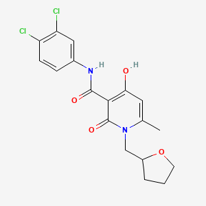 molecular formula C18H18Cl2N2O4 B2514677 N-(3,4-dichlorophenyl)[4-hydroxy-6-methyl-2-oxo-1-(oxolan-2-ylmethyl)(3-hydrop yridyl)]carboxamide CAS No. 883482-84-6