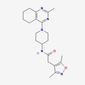molecular formula C21H29N5O2 B2514685 2-(3,5-二甲基异恶唑-4-基)-N-(1-(2-甲基-5,6,7,8-四氢喹唑啉-4-基)哌啶-4-基)乙酰胺 CAS No. 2034444-05-6