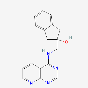molecular formula C17H16N4O B2514696 2-[(Pyrido[2,3-d]pyrimidin-4-ylamino)methyl]-1,3-dihydroinden-2-ol CAS No. 2379970-45-1