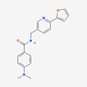 molecular formula C19H19N3O2 B2514697 4-(dimethylamino)-N-((6-(furan-2-yl)pyridin-3-yl)methyl)benzamide CAS No. 2034306-51-7