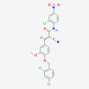 (E)-N-(2-chloro-4-nitrophenyl)-2-cyano-3-[4-[(2,4-dichlorophenyl)methoxy]-3-methoxyphenyl]prop-2-enamide