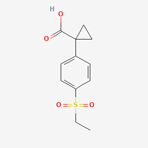 molecular formula C12H14O4S B2514705 1-(4-乙基磺酰基苯基)环丙烷-1-羧酸 CAS No. 1368560-18-2