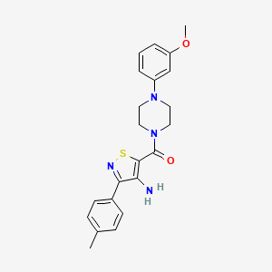 molecular formula C22H24N4O2S B2514706 (4-Amino-3-(p-tolyl)isothiazol-5-yl)(4-(3-methoxyphenyl)piperazin-1-yl)methanone CAS No. 1286711-53-2