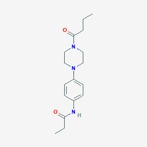 molecular formula C17H25N3O2 B251471 N-[4-(4-butanoylpiperazin-1-yl)phenyl]propanamide 