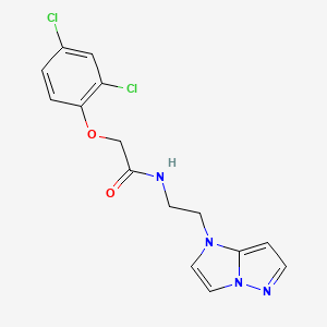 molecular formula C15H14Cl2N4O2 B2514712 N-(2-(1H-imidazo[1,2-b]pyrazol-1-yl)ethyl)-2-(2,4-dichlorophenoxy)acetamide CAS No. 1795297-24-3