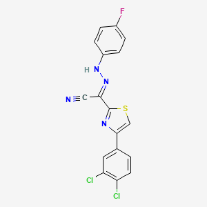 (2E)-4-(3,4-dichlorophenyl)-N-(4-fluoroanilino)-1,3-thiazole-2-carboximidoyl cyanide