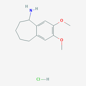 molecular formula C13H20ClNO2 B2514725 2,3-dimethoxy-6,7,8,9-tetrahydro-5H-benzo[7]annulen-5-amine hydrochloride CAS No. 17910-42-8
