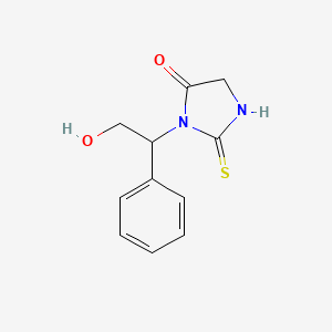 molecular formula C11H12N2O2S B2514726 3-(2-hydroxy-1-phenylethyl)-2-thioxotetrahydro-4H-imidazol-4-one CAS No. 338777-60-9