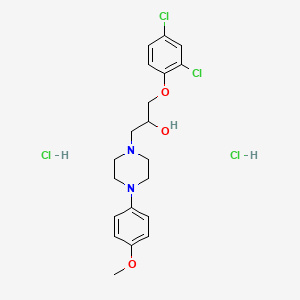 molecular formula C20H26Cl4N2O3 B2514727 1-(2,4-dichlorophenoxy)-3-[4-(4-methoxyphenyl)piperazin-1-yl]propan-2-ol Dihydrochloride CAS No. 474264-05-6