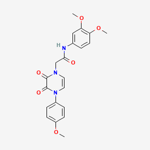molecular formula C21H21N3O6 B2514735 N-(3,4-dimethoxyphenyl)-2-[4-(4-methoxyphenyl)-2,3-dioxopyrazin-1-yl]acetamide CAS No. 891867-20-2