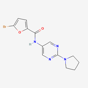 molecular formula C13H13BrN4O2 B2514745 5-bromo-N-(2-pyrrolidin-1-ylpyrimidin-5-yl)-2-furamide CAS No. 1358128-06-9