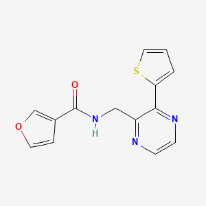 molecular formula C14H11N3O2S B2514752 N-((3-(thiophen-2-yl)pyrazin-2-yl)methyl)furan-3-carboxamide CAS No. 2034240-13-4