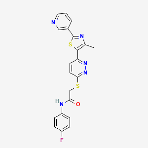 N-(4-fluorophenyl)-2-((6-(4-methyl-2-(pyridin-3-yl)thiazol-5-yl)pyridazin-3-yl)thio)acetamide