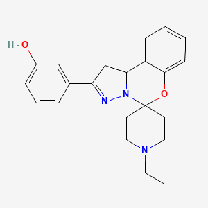molecular formula C22H25N3O2 B2514759 3-(1'-Ethyl-1,10b-dihydrospiro[benzo[e]pyrazolo[1,5-c][1,3]oxazine-5,4'-piperidin]-2-yl)phenol CAS No. 899972-10-2