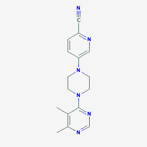 molecular formula C16H18N6 B2514770 5-[4-(5,6-Dimethylpyrimidin-4-yl)piperazin-1-yl]pyridine-2-carbonitrile CAS No. 2380176-68-9