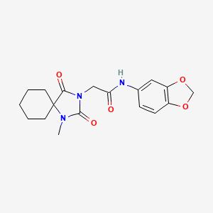molecular formula C18H21N3O5 B2514773 N-(1,3-benzodioxol-5-yl)-2-(1-methyl-2,4-dioxo-1,3-diazaspiro[4.5]dec-3-yl)acetamide CAS No. 876691-87-1
