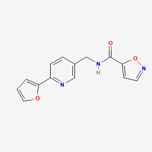 molecular formula C14H11N3O3 B2514785 N-((6-(furan-2-yl)pyridin-3-yl)methyl)isoxazole-5-carboxamide CAS No. 2034394-19-7