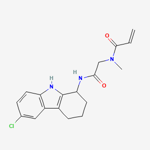 molecular formula C18H20ClN3O2 B2514790 N-[2-[(6-Chloro-2,3,4,9-tetrahydro-1H-carbazol-1-yl)amino]-2-oxoethyl]-N-methylprop-2-enamide CAS No. 2198315-71-6