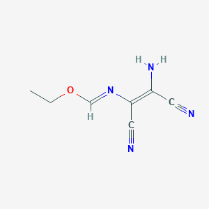 molecular formula C7H8N4O B2514791 N-[(Z)-2-氨基-1,2-二氰基乙烯基]甲亚胺酸乙酯 CAS No. 358657-89-3