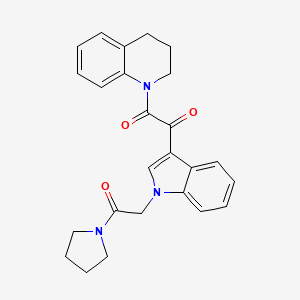 1-(3,4-dihydroquinolin-1(2H)-yl)-2-(1-(2-oxo-2-(pyrrolidin-1-yl)ethyl)-1H-indol-3-yl)ethane-1,2-dione