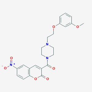 molecular formula C23H23N3O7 B2514794 3-(4-(2-(3-甲氧基苯氧基)乙基)哌嗪-1-羰基)-6-硝基-2H-色烯-2-酮 CAS No. 899726-35-3