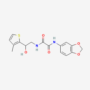 molecular formula C16H16N2O5S B2514798 N1-(苯并[d][1,3]二氧杂环-5-基)-N2-(2-羟基-2-(3-甲硫代噻吩-2-基)乙基)草酰胺 CAS No. 1351653-47-8