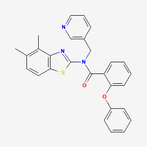 molecular formula C28H23N3O2S B2514799 N-(4,5-二甲基苯并[d]噻唑-2-基)-2-苯氧基-N-(吡啶-3-基甲基)苯甲酰胺 CAS No. 922650-76-8