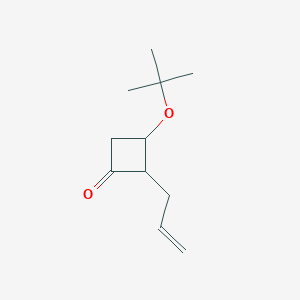 molecular formula C11H18O2 B2514800 3-[(2-Methylpropan-2-yl)oxy]-2-prop-2-enylcyclobutan-1-one CAS No. 2166986-49-6