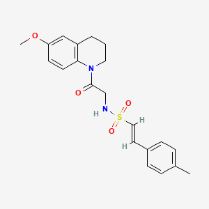 molecular formula C21H24N2O4S B2514803 (E)-N-[2-(6-甲氧基-3,4-二氢-2H-喹啉-1-基)-2-氧代乙基]-2-(4-甲苯基)乙烯磺酰胺 CAS No. 1090641-60-3