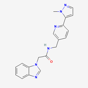 molecular formula C19H18N6O B2514804 2-(1H-苯并[d]咪唑-1-基)-N-((6-(1-甲基-1H-吡唑-5-基)吡啶-3-基)甲基)乙酰胺 CAS No. 2034613-70-0