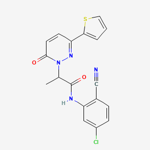 B2514806 N-(5-chloro-2-cyanophenyl)-2-(6-oxo-3-(thiophen-2-yl)pyridazin-1(6H)-yl)propanamide CAS No. 1251576-68-7