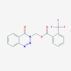 molecular formula C16H10F3N3O3 B2514807 (4-Oxo-1,2,3-benzotriazin-3-yl)methyl 2-(trifluoromethyl)benzoate CAS No. 452937-91-6