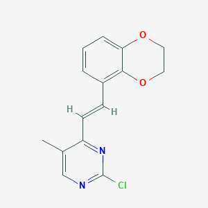 2-Chloro-4-[(E)-2-(2,3-dihydro-1,4-benzodioxin-5-yl)ethenyl]-5-methylpyrimidine