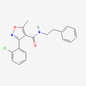 3-(2-chlorophenyl)-5-methyl-N-(2-phenylethyl)-1,2-oxazole-4-carboxamide