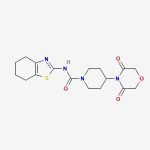 molecular formula C17H22N4O4S B2514813 4-(3,5-Dioxomorpholin-4-yl)-N-(4,5,6,7-tetrahydro-1,3-benzothiazol-2-yl)piperidine-1-carboxamide CAS No. 2380175-30-2