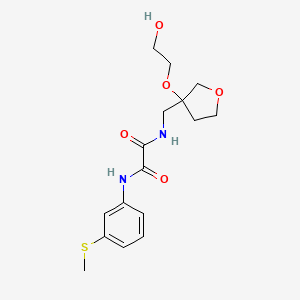 molecular formula C16H22N2O5S B2514815 N1-((3-(2-hydroxyethoxy)tetrahydrofuran-3-yl)methyl)-N2-(3-(methylthio)phenyl)oxalamide CAS No. 2309748-18-1