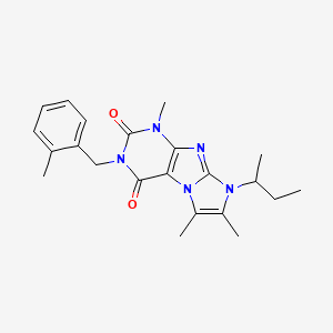 1,6,7-Trimethyl-3-[(2-methylphenyl)methyl]-8-(methylpropyl)-1,3,5-trihydro-4-i midazolino[1,2-h]purine-2,4-dione