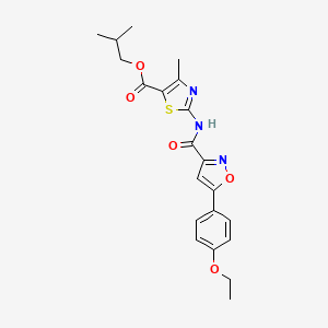 molecular formula C21H23N3O5S B2514824 Isobutyl 2-(5-(4-ethoxyphenyl)isoxazole-3-carboxamido)-4-methylthiazole-5-carboxylate CAS No. 898515-94-1