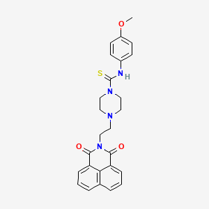 molecular formula C26H26N4O3S B2514825 4-(2-(1,3-二氧代-1H-苯并[de]异喹啉-2(3H)-基)乙基)-N-(4-甲氧基苯基)哌嗪-1-硫代甲酰胺 CAS No. 496777-50-5