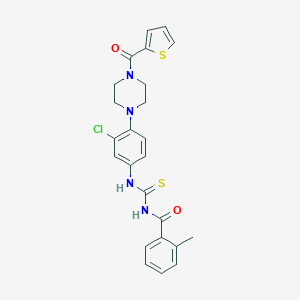 molecular formula C24H23ClN4O2S2 B251483 N-({3-chloro-4-[4-(thiophen-2-ylcarbonyl)piperazin-1-yl]phenyl}carbamothioyl)-2-methylbenzamide 