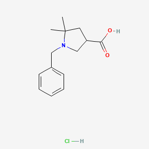 1-Benzyl-5,5-dimethylpyrrolidine-3-carboxylic acid;hydrochloride
