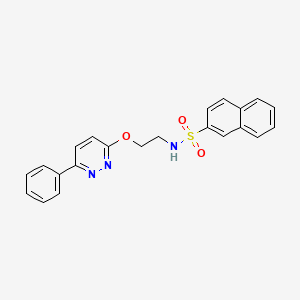 molecular formula C22H19N3O3S B2514838 N-[2-(6-phenylpyridazin-3-yl)oxyethyl]naphthalene-2-sulfonamide CAS No. 920211-91-2