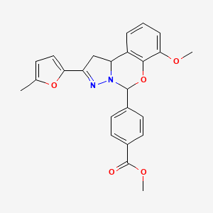 Methyl 4-[7-methoxy-2-(5-methylfuran-2-yl)-1,10b-dihydropyrazolo[1,5-c][1,3]benzoxazin-5-yl]benzoate