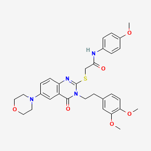 2-((3-(3,4-dimethoxyphenethyl)-6-morpholino-4-oxo-3,4-dihydroquinazolin-2-yl)thio)-N-(4-methoxyphenyl)acetamide
