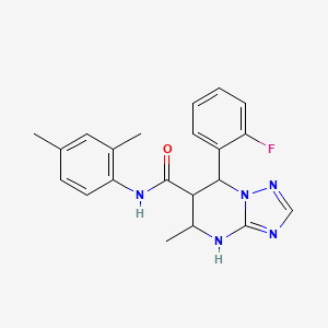 molecular formula C21H22FN5O B2514858 N-(2,4-dimethylphenyl)-7-(2-fluorophenyl)-5-methyl-4,5,6,7-tetrahydro-[1,2,4]triazolo[1,5-a]pyrimidine-6-carboxamide CAS No. 1212374-12-3