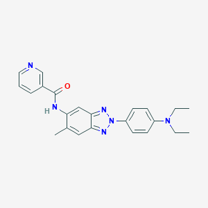 molecular formula C23H24N6O B251486 N-{2-[4-(diethylamino)phenyl]-6-methyl-2H-benzotriazol-5-yl}pyridine-3-carboxamide 