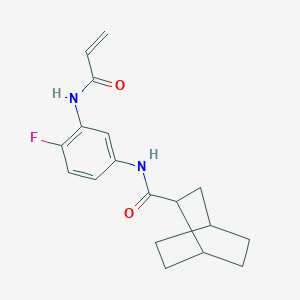 molecular formula C18H21FN2O2 B2514864 N-[4-Fluoro-3-(prop-2-enoylamino)phenyl]bicyclo[2.2.2]octane-2-carboxamide CAS No. 2202199-22-0