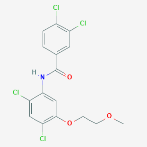 molecular formula C16H13Cl4NO3 B2514867 3,4-dichloro-N-[2,4-dichloro-5-(2-methoxyethoxy)phenyl]benzamide CAS No. 338961-30-1