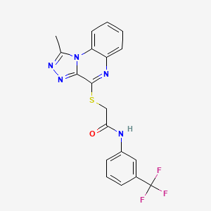 molecular formula C19H14F3N5OS B2514874 2-[(1-methyl[1,2,4]triazolo[4,3-a]quinoxalin-4-yl)thio]-N-[3-(trifluoromethyl)phenyl]acetamide CAS No. 1358401-63-4