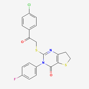 2-((2-(4-chlorophenyl)-2-oxoethyl)thio)-3-(4-fluorophenyl)-6,7-dihydrothieno[3,2-d]pyrimidin-4(3H)-one